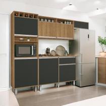 Cozinha Smart Torre Armário Geladeira Balcão Freijó e Grafite Cozinha Smart Torre Armário Geladeira Balcão Freijó e Grafite