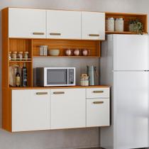 Cozinha Suspensa 6 Portas 180 Cm Una Freijó Off White Pln