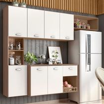 Cozinha Suspensa 7 Portas 1 Gaveta Mila Bege/Carvalho Oak/Off White Cozinha Suspensa 7 Portas 1 Gaveta Mila Bege/Carvalho Oak/Off White