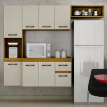 Cozinha Suspensa 8 Portas 1 Gaveta - Brisa -Cinamomo/Off White - CHF Móveis