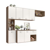 Cozinha Suspensa Com Balcão 180cm Mila Carvalho Oak Off White - SSX Multicoisas