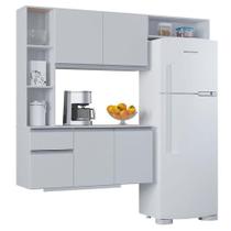 Cozinha Suspensa Com Balcão Mel 163 Cm Branco Poquema