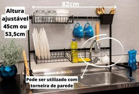 Cozinha Suspensa Modular Autosustentável Escorredor 20 Peças preto 82cm - DICARLO