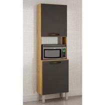 Cozinha Torre Quente Valência Carvalho/Grafite Salleto Móveis