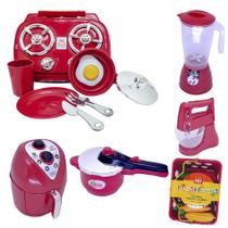 Cozinha Vermelho Brinquedo Kit Infantil Mercado Fogão 23pç - Altimar