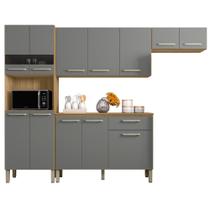 Cozinha Versalhes Com Balcão Freijó Gris Cozinha Versalhes Com Balcão Freijó Gris