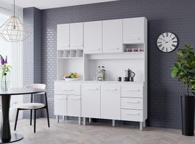 Cozinha Vitória 180m com Paneleiro - Branco Móblis
