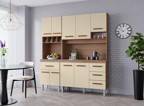 Cozinha Vitória 180m com Paneleiro - Savana/Off White Móblis