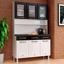 Cozinhade Aço Compacta Star New 6 Portas 3 Gavetas Branco/Preto - Telasul Cozinhade Aço Compacta Star New 6 Portas 3 Gavetas Branco/Preto - Telasul