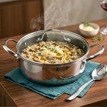 Cozinhe como Chef Caçarola Panela Inox e Cerâmica Antiaderente 24cm Indução Com Tampa Mimo Style MasterChef Isa Scherer Original