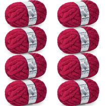 Cozyful Fio Chunky 10 Jumbo Chenille 8 Novelos Vermelho Cereja