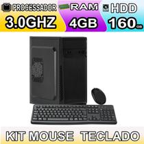 Cpu Computador Completo Pronta para Uso DUal Core 3.0ghz 4gb HD 160 Wi-fi - kit multimídia