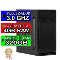Cpu Computador Completo Pronta para Uso DUal Core 3.0ghz 4gb HD 320 Wi-fi C/ Garantia
