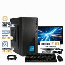Cpu Pc Completo Barato Core I3, 4GB, 500GB Monitor 15 Teclado Mouse