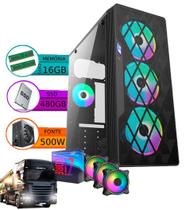 Cpu Pc Gamer I7 Barato Memoria Ram 16Gb Ssd 480Gb Fonte 500W - Alletech