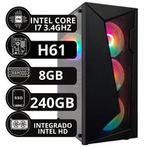 Cpu Pc Gamer Intel Barato Core I7 3.4ghz 8gb SSD 240GB 500w - Option Soluções