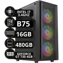 CPU PC Gamer Intel Core I7 16 GB 480 GB GT 730 4GB - Option Soluções