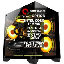 Cpu Pc Gamer Intel Core I7 6700 3.4ghz 32gb Ssd 240gb 500w PFC Ativo Option Soluções