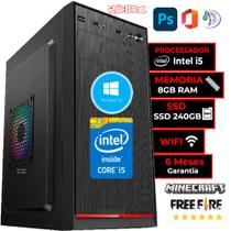Cpu Pc Intel Core I5 2400 Placa H61 1155 8 Gb Ssd 240GB 500W