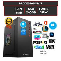 Cpu Pc Intel Core I5 3470 + Placa H61 1155 + 8 Gb + Ssd 240 Jogos Instalados