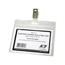 Crachá Identificador com Clips e Alça Acp 65x95mm C-2 C/100