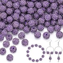 Craft Bead TINKRSTUFF, roxo, 10 mm, strass, 150 unidades