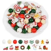Craft Beads All Real 240 unidades de Natal, Madeira, Vermelho, Verde, Natal