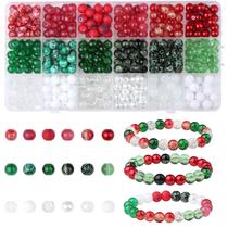 Craft Beads DUQGUHO, 8 mm, contas de vidro de Natal, 360 unidades
