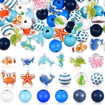 Craft Beads Glenmal 200 peças de madeira com tema oceânico 16-20 mm
