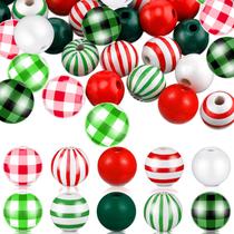 Craft Beads Marsui 160 unidades de madeira e 1,6 cm, cores de Natal
