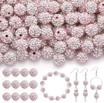 Craft Beads TINKRSTUFF 200 peças de strass rosa branco de 1 cm