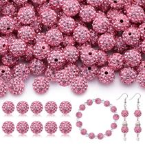 Craft Beads TINKRSTUFF, rosa escuro, 10 mm, strass, 200 unidades