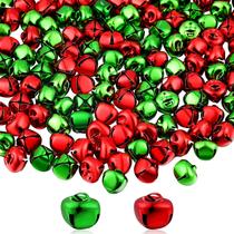 Craft Bells Zhanmai, 300 unidades, vermelho, verde, 1,3 cm, Natal