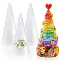 Craft Foam Tree Cones AHKUNMT, 10 x 4 cm, poliestireno, pacote com 4