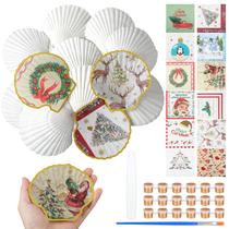 Craft Set Halloscume 12 conchas de vieira de Natal com guardanapos