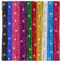 Craft Supplies TOAOB 100 unidades de limpadores de cachimbo com glitter, 10 cores