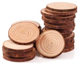 Craft Wood Slices Coadura, 30 unidades, discos redondos de 6 a 7 cm para bricolage