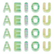 Craftora Contas de Letras Vogais em Acrílico 50 Peças 20 mm Verde-claro Craftora Contas de Letras Vogais em Acrílico 50 Peças 20 mm Verde-claro