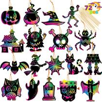 Crafts JOYIN Halloween Rainbow Scratch Art 72 unidades para crianças
