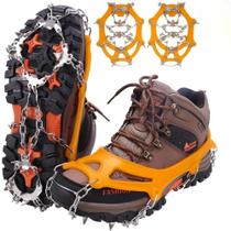 Crampons Universais De Aço Inoxidável Com 17 Pontas Antiderrapantes Para Caminhada, Corrida,