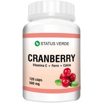 Cranberry + Vitamina C + Ferro + Cálcio 120 Cápsulas de 500mg - Status Verde