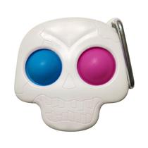 Crânio branco chaveiro liberação estresse covinha brinquedo alívio de pressão placa controlador brinquedo educativo