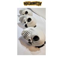 Cranio c/3 plastico c/ corrente preta Halloween decoração