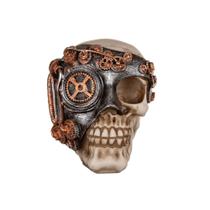 Crânio Caveira Decorativa Monóculo Steampunk de Resina Crânio Caveira Decorativa Monóculo Steampunk de Resina