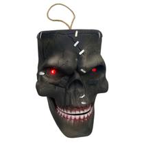 Cranio Caveira Halloween Assustador Sensor Mexe Boca Acende Olhos Led Som Movimento Decoraçao Dia Bruxas Casa Loja Festa