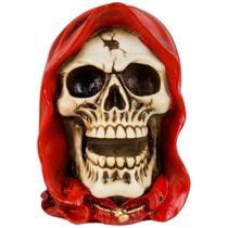 Cranio Caveira Morte Capa Enfeite Halloween Resina Decoração Cranio Caveira Morte Capa Enfeite Halloween Resina Decoração