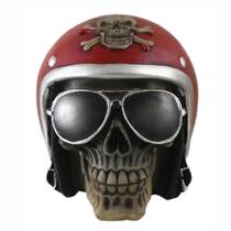 Crânio Caveira motoqueiro capacete Vermelho. - Shop Everest