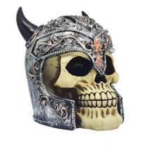 crânio caveira soldado romano com capacete Chifre de resina