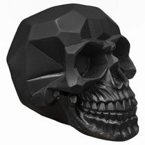 Crânio Escultura Resina Caveira 3D Geométrico Resina Preto