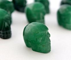 Cranio Não Pingente Quartzo Verde Esculpido Natural Pequeno